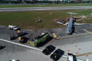 Air accident scene in miami of red air